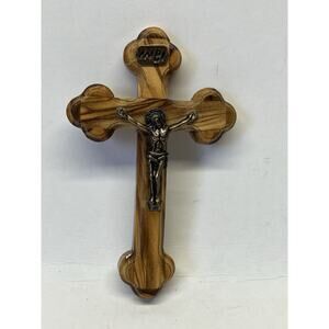 2003 Olive Wood Cross Jerusalem Bethlehem Holy Land Jesus for Wall Decor